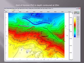 Grid of Horizon Pk2 in time contoured at 10sec