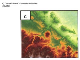 c) Thematic raster continuous stretched
elevation
 