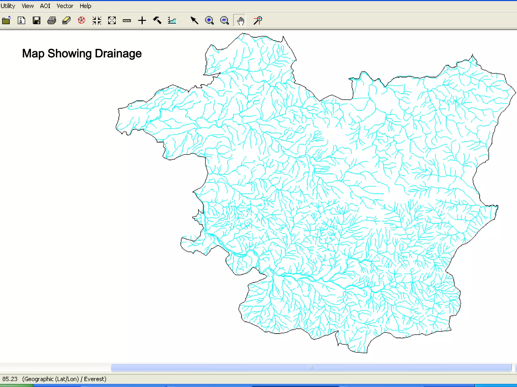 Map Showing Drainage
 