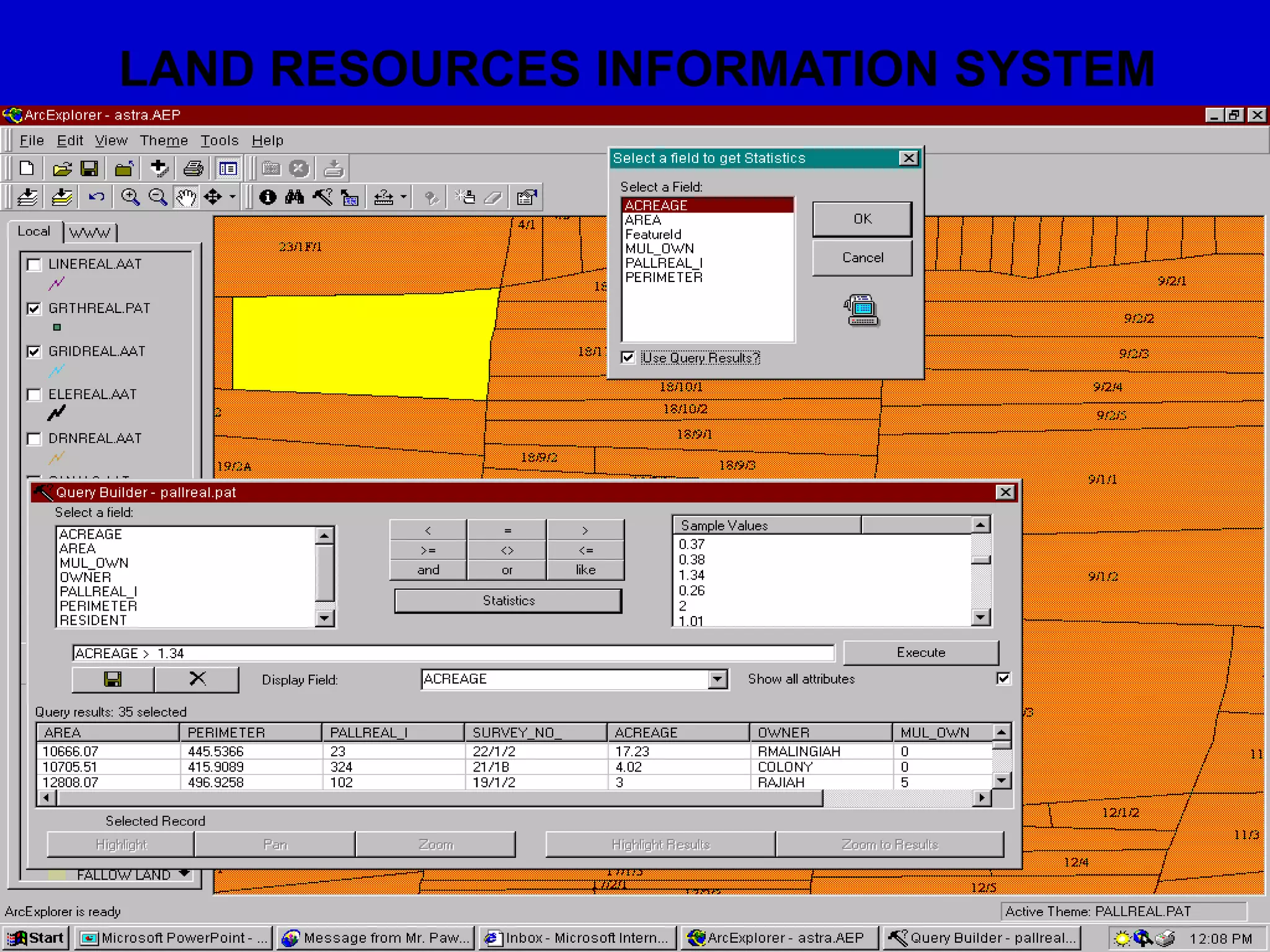 LAND RESOURCES INFORMATION SYSTEM
 