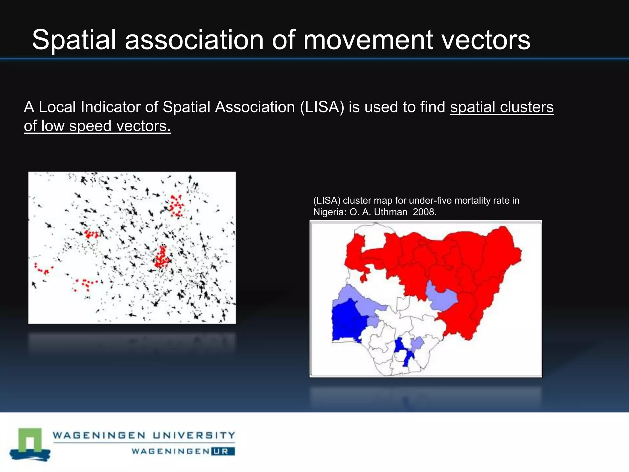 Scale-independent.Developing a method to detect movement suspension patterns for collectives of objects using the spatial association of movement vectors.