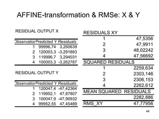 AFFINE-transformation & RMSe: X & Y 