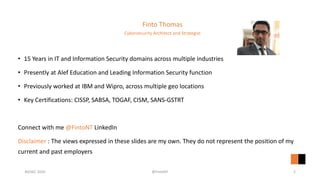 Finto Thomas
Cybersecurity Architect and Strategist
• 15 Years in IT and Information Security domains across multiple indu...