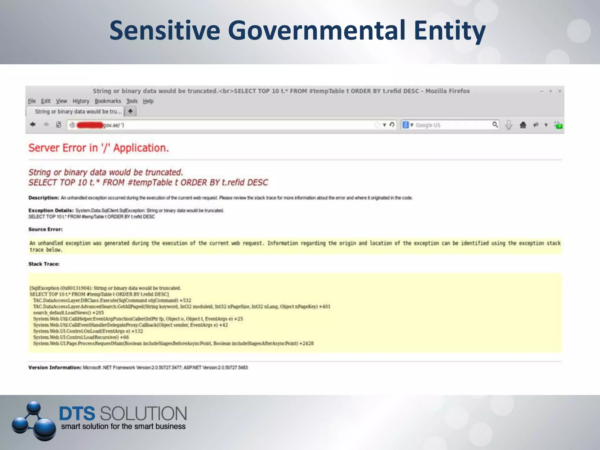 Sensitive Governmental Entity
 