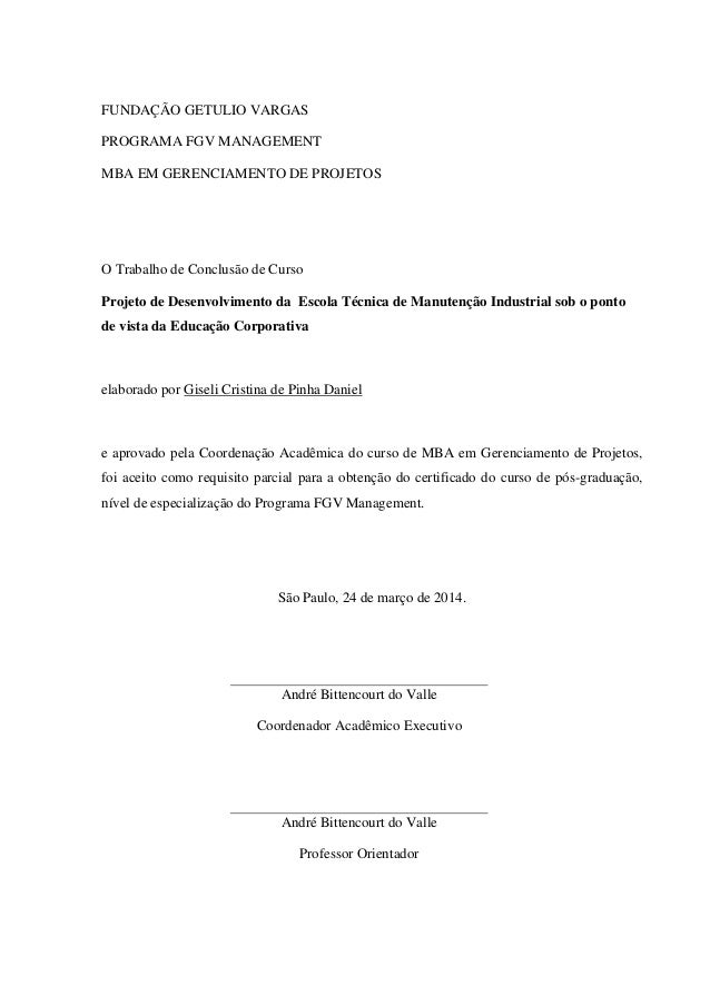 Curso gerenciamento de projetos fgv
