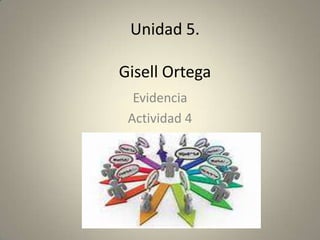 Unidad 5.
Gisell Ortega
Evidencia
Actividad 4

 