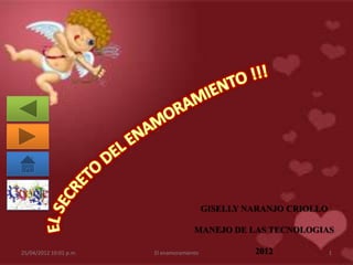 GISELLY NARANJO CRIOLLO

                                      MANEJO DE LAS TECNOLOGIAS

25/04/2012 10:01 p.m.   El enamoramiento            2012             1
 
