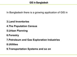 Status and Perspectives of GIS Application in BANGLADESH