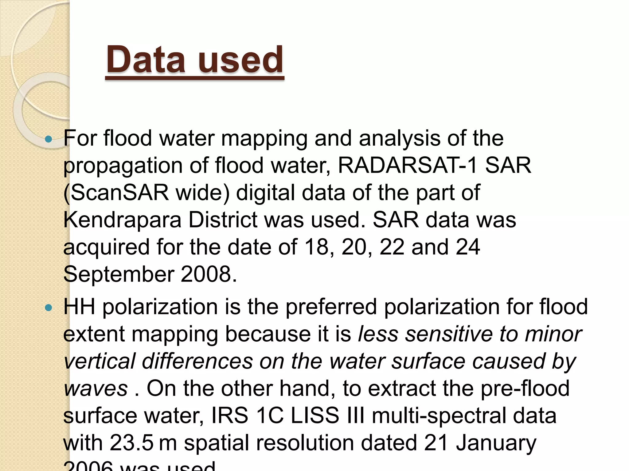 Flood risk mapping using GIS and remote sensing and SAR | PPTX