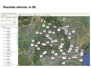 Rezultate obtinute, in GE
 