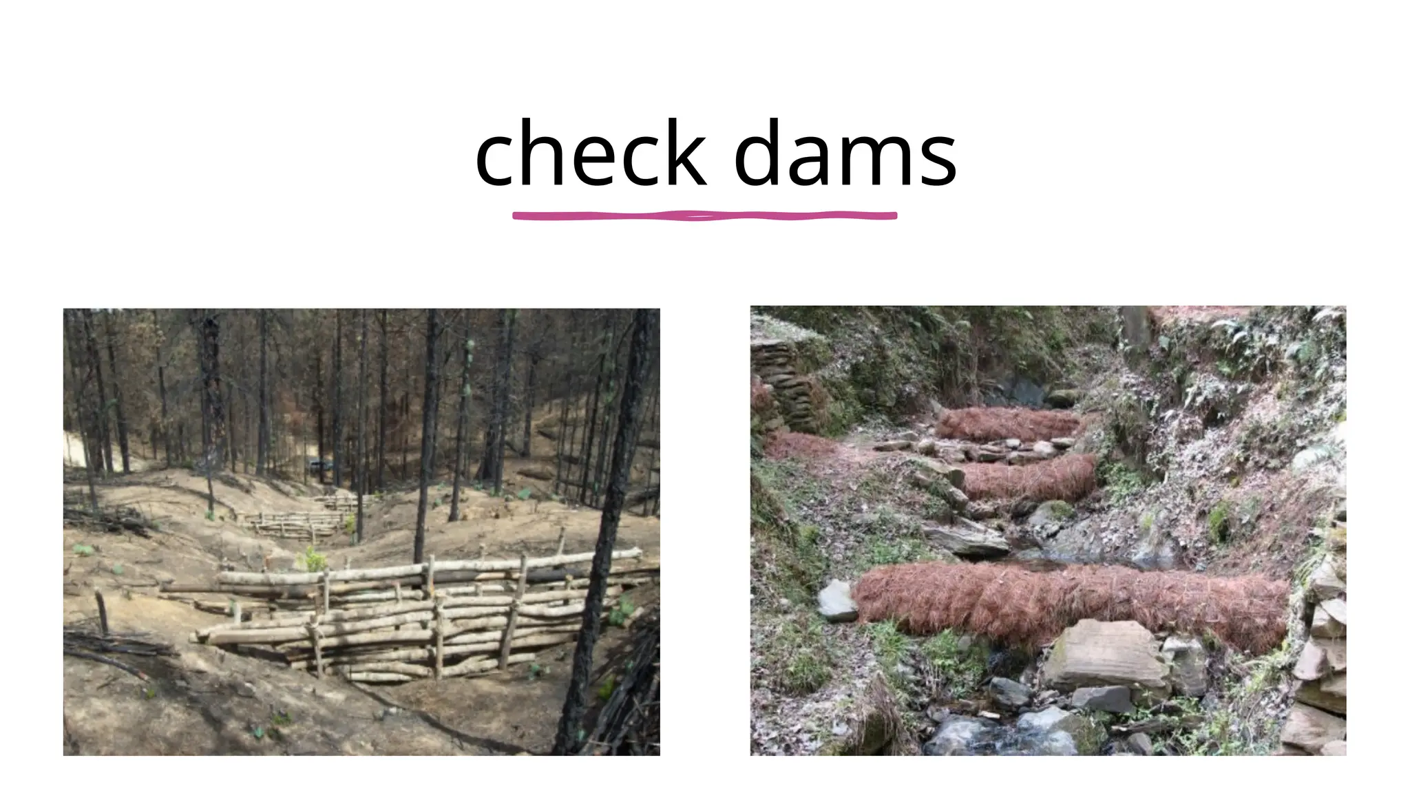 check dams
 