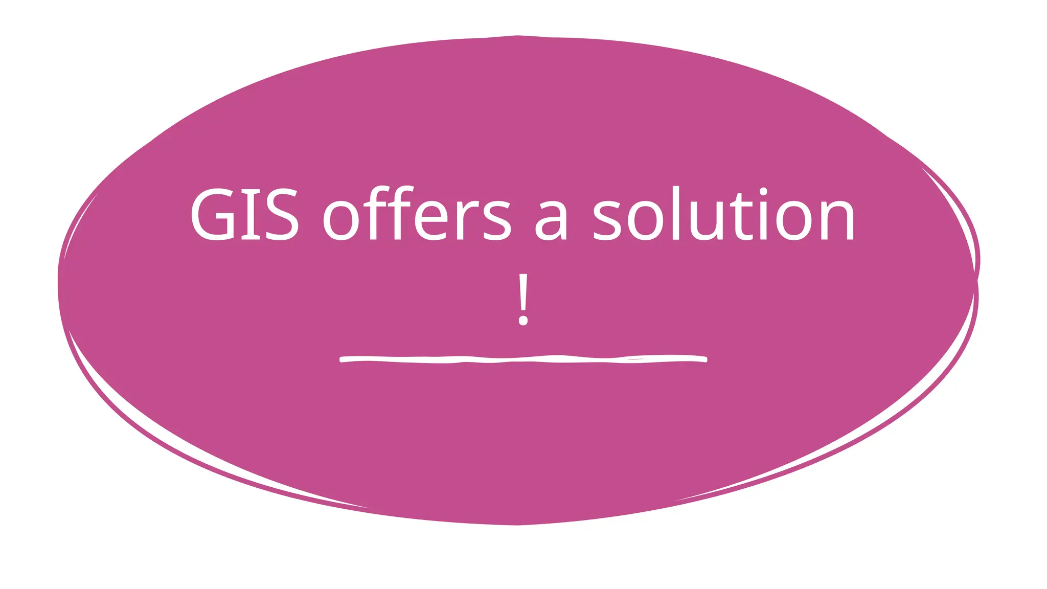 GIS offers a solution
!
 
