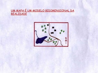 UM MAPA É UM MODELO BIDIMENSIONAL DA REALIDADE 