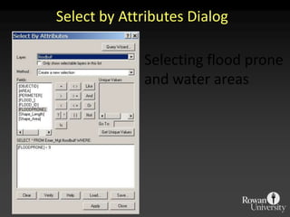 SelectbyAttributesDialogSelecting flood prone and water areas