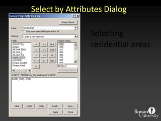 SelectbyAttributesDialogSelecting residential areas