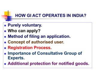Protection of geographical indications goods in India | PPT