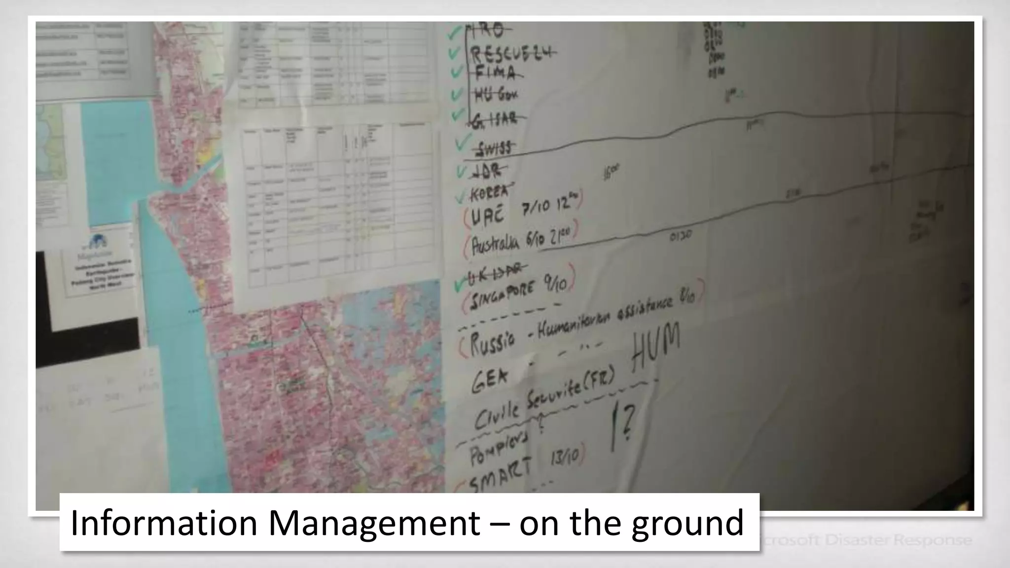 Information Management – on the ground