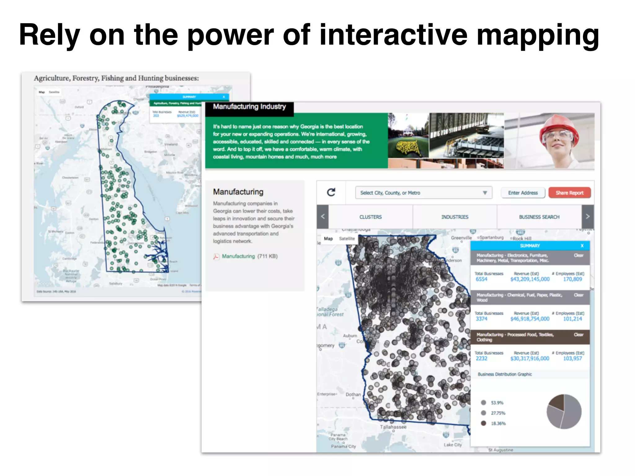 Rely on the power of interactive mapping
 