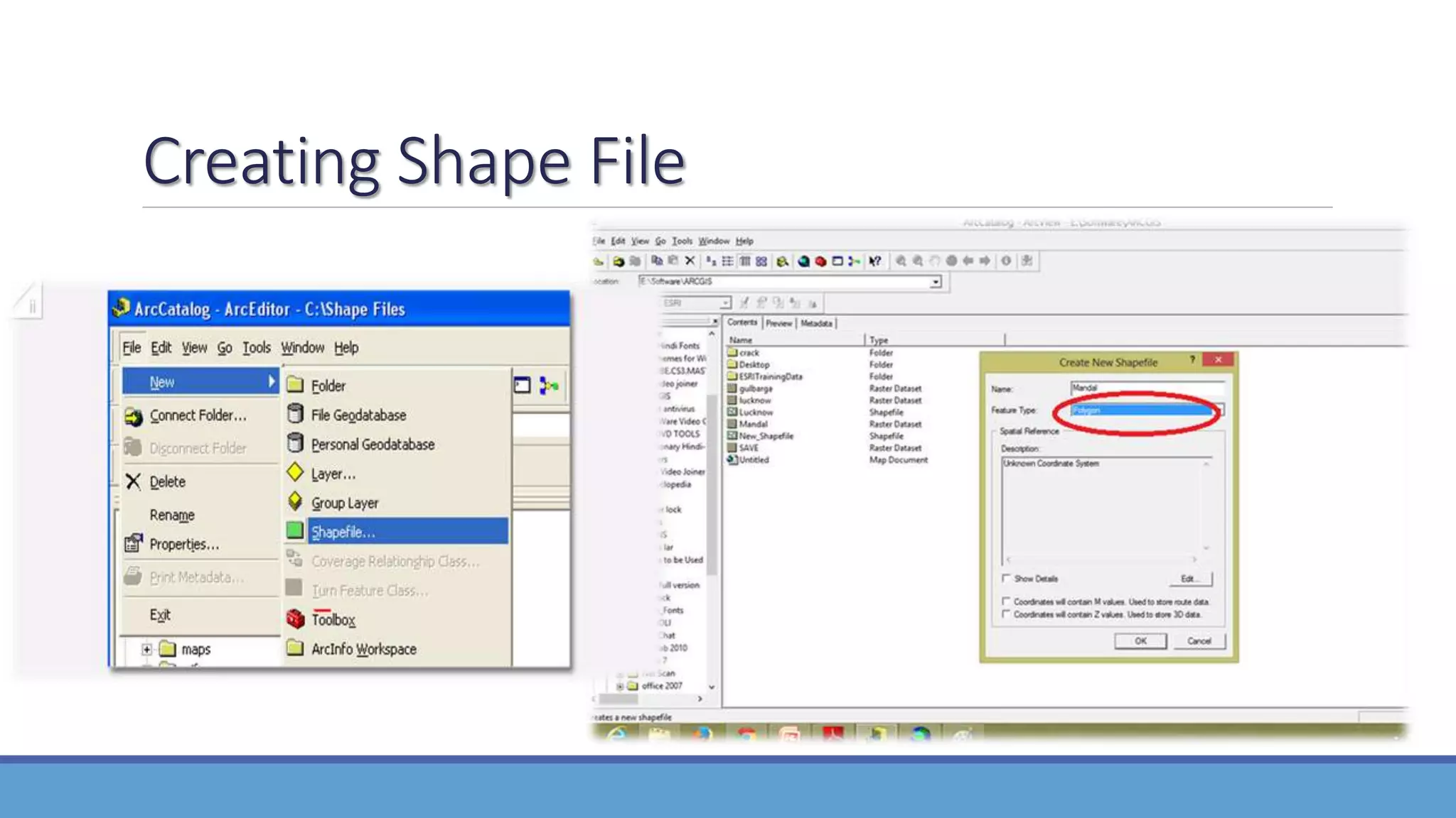 Creating Shape File
 