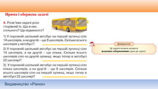 Видавництво «Ранок»
Пряма і обернена задачі
 