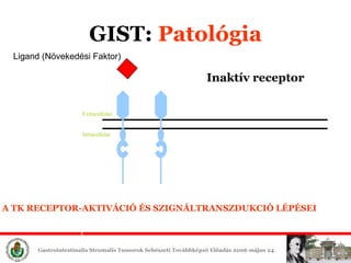 GIST :  ʲٴǱó Extracellular Intracellular Ligand  (Növekedési Faktor) Ina k t ív   r eceptor A  TK  RECEPTOR-AKTIVÁCIÓ ÉS SZIGNÁLTRANSZDUKCIÓ LÉPÉSEI 
