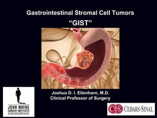 Gastrointestinal Stromal Cell Tumors
Joshua D. I. Ellenhorn, M.D.
Clinical Professor of Surgery
“GIST”
 
