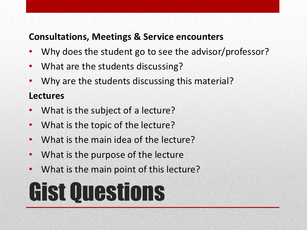 Gist Questions