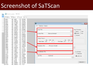 Introduction to SaTScan, seasonality and time series analysis