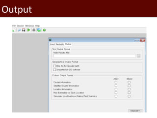 Introduction to SaTScan, seasonality and time series analysis