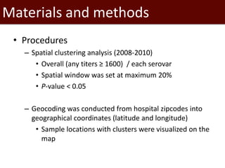 Introduction to SaTScan, seasonality and time series analysis