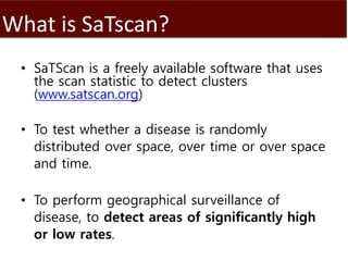 Introduction to SaTScan, seasonality and time series analysis