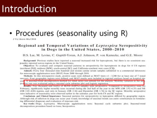 Introduction to SaTScan, seasonality and time series analysis
