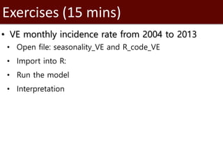 Introduction to SaTScan, seasonality and time series analysis
