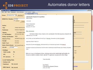 Automates donor letters 