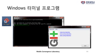 Windows 터미널 프로그램
18 /Mobile Convergence Laboratory
 