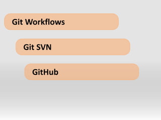 Git WorkflowsGit SVNGitHub