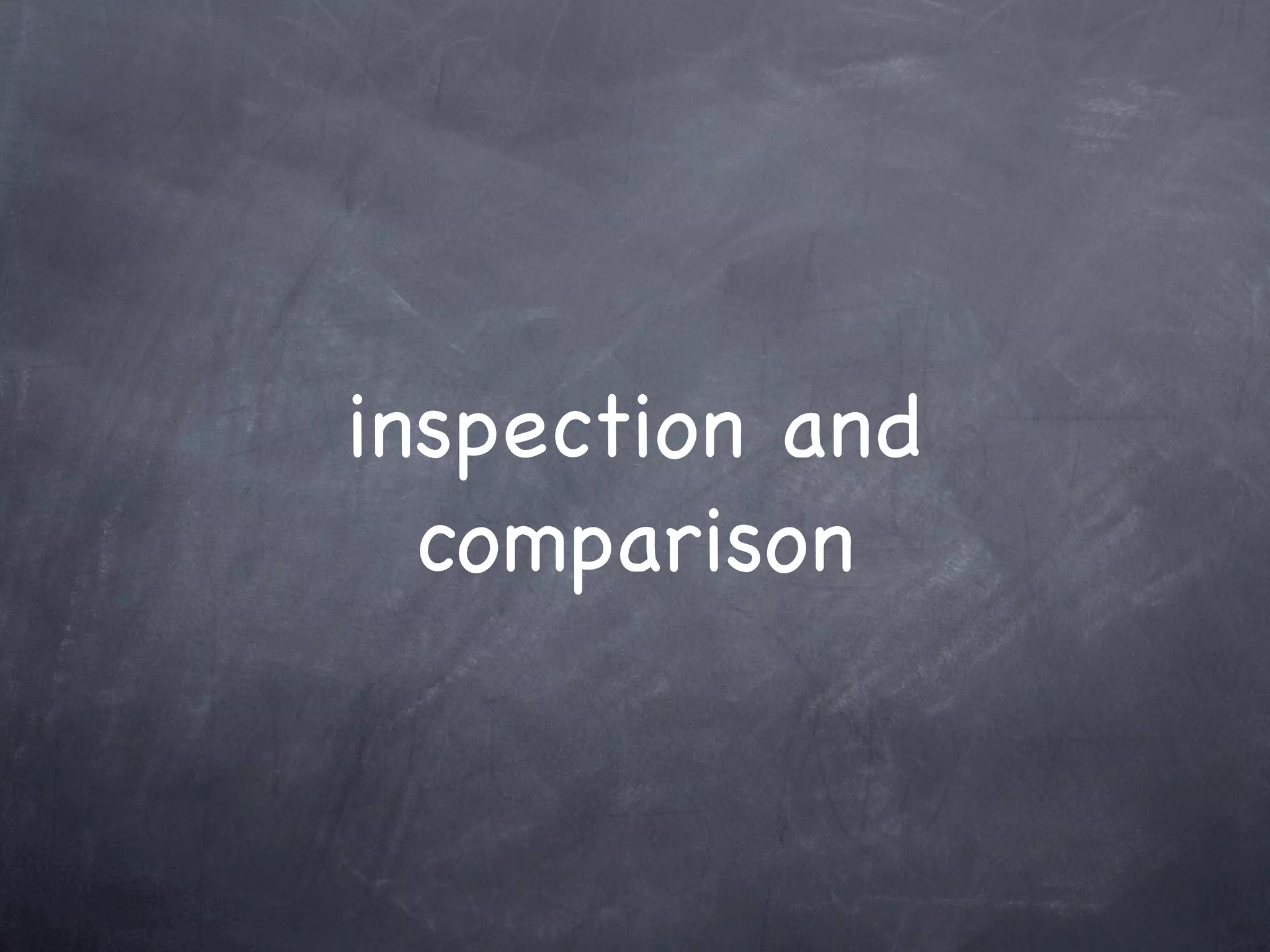 inspection and
  comparison
 