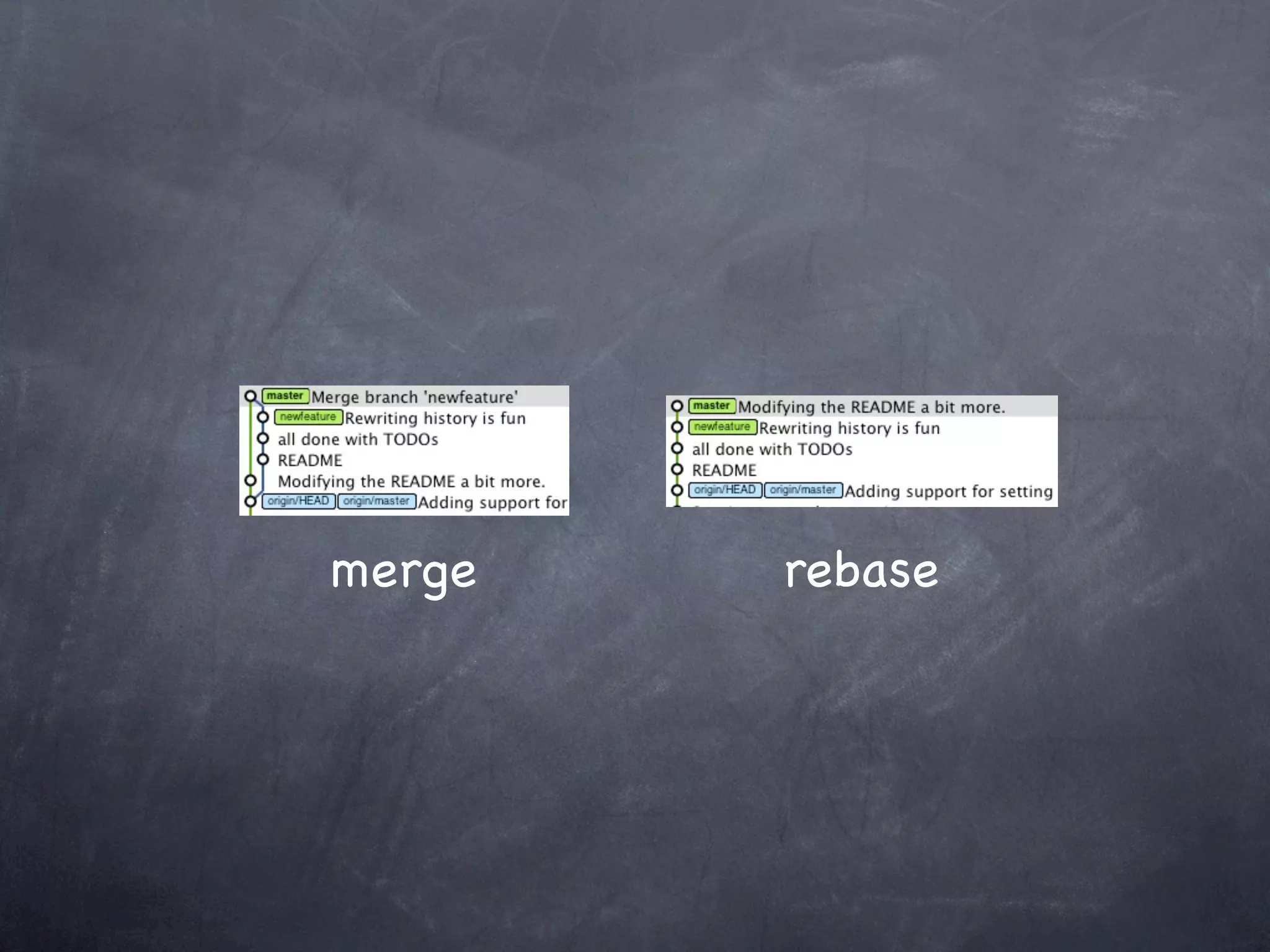 merge   rebase
 