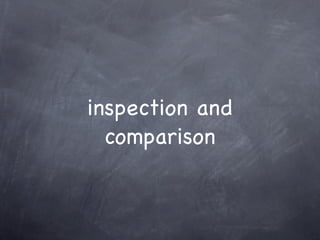 inspection and
  comparison
 