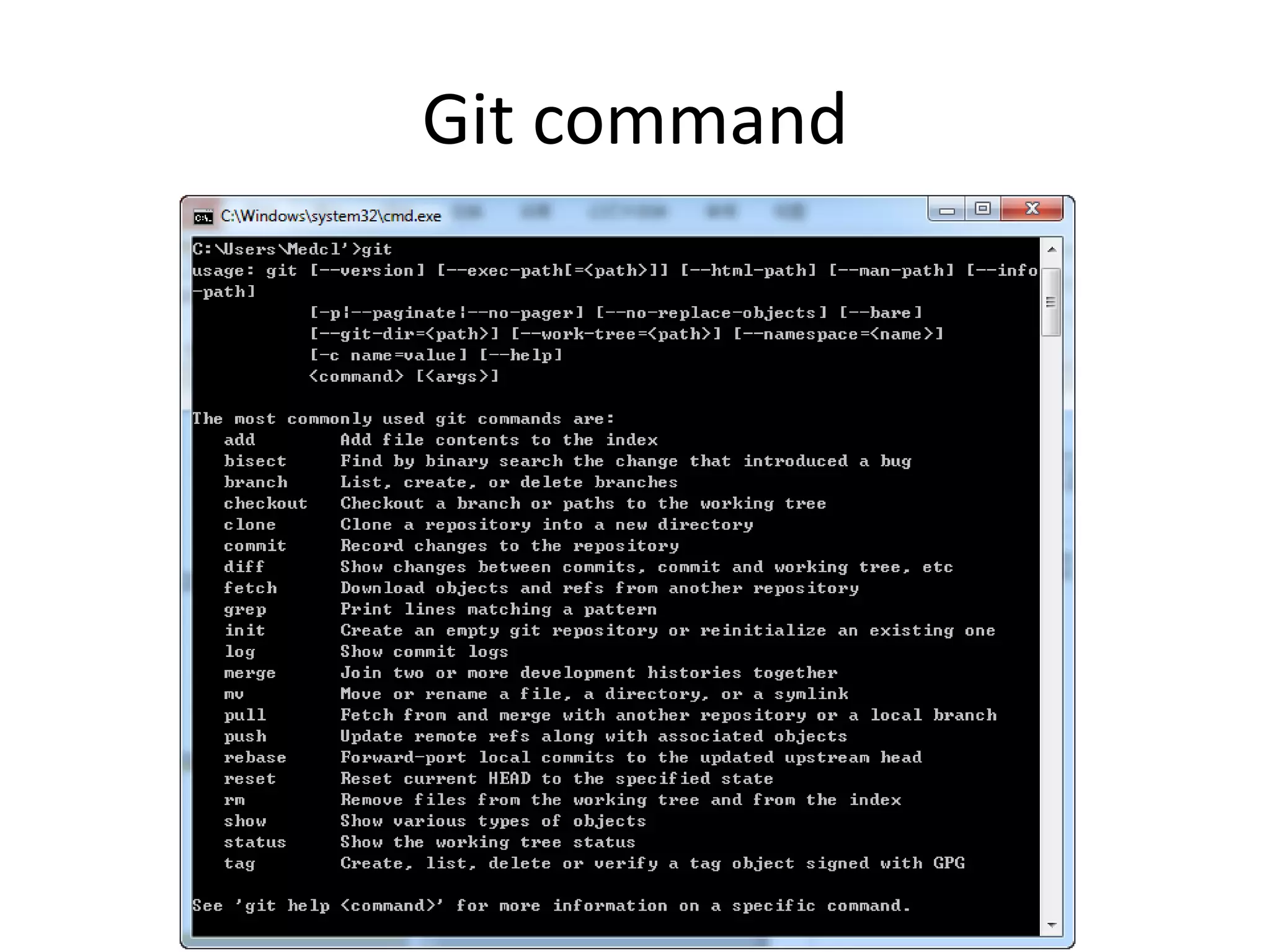 Git command
 