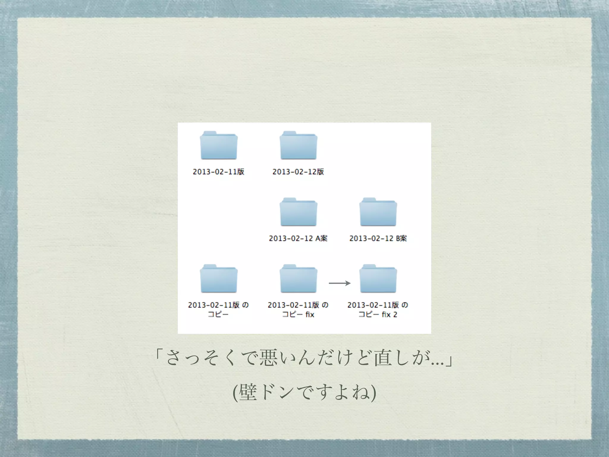 「さっそくで悪いんだけど直しが...」
     (壁ドンですよね)
 