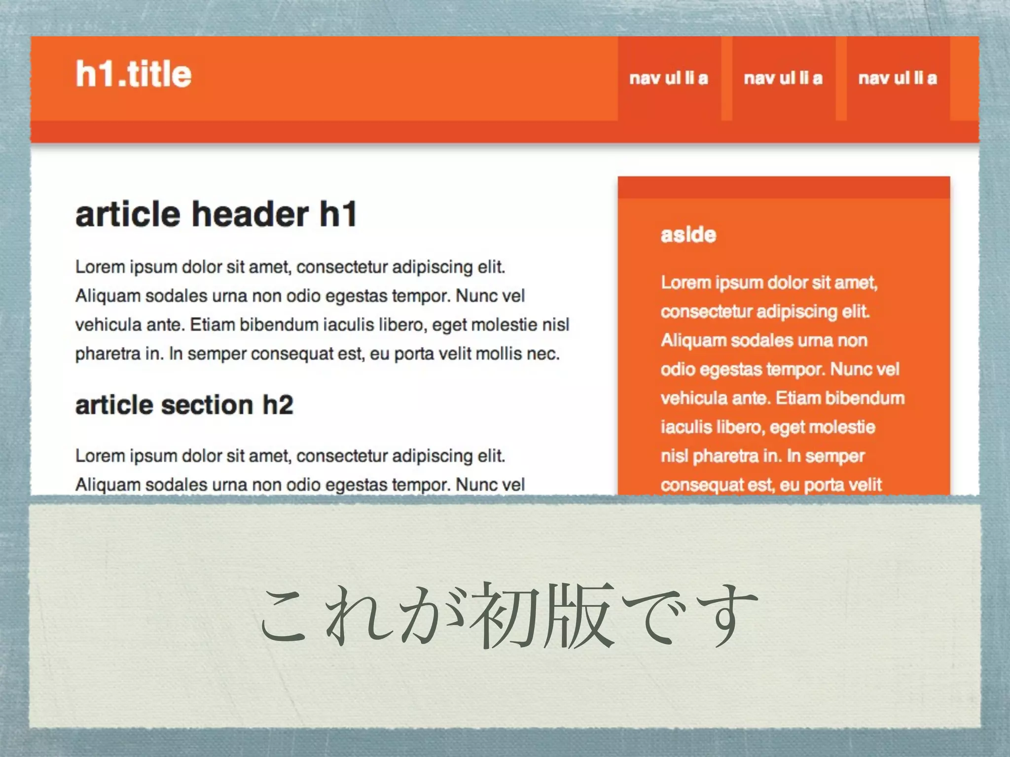 これが初版です
 