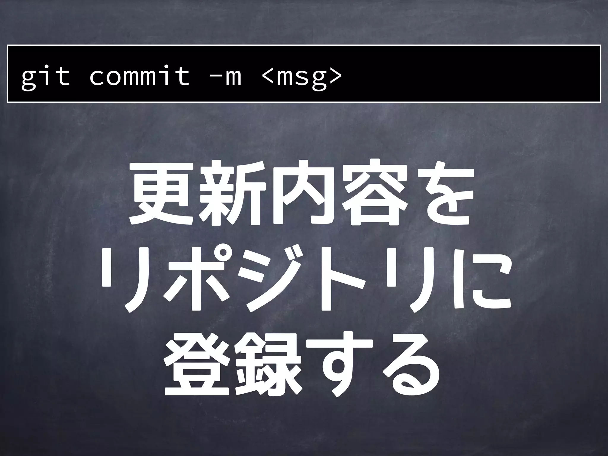 file2
file1
file2
file1 dir1
file3
作業
ディレクトリ
ステージング
エリア
Gitディレクトリ
git add file1 dir1/file2
ステージ
される
ステージ
される
dir1
ディレクトリは
独自の
ツリー構造
 