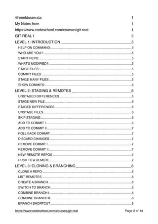 My Notes from https://www.codeschool.com/courses/git-real | PDF