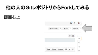 他の人のGitレポジトリからForkしてみる
画面右上
 