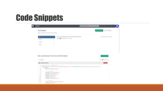Code Snippets
 