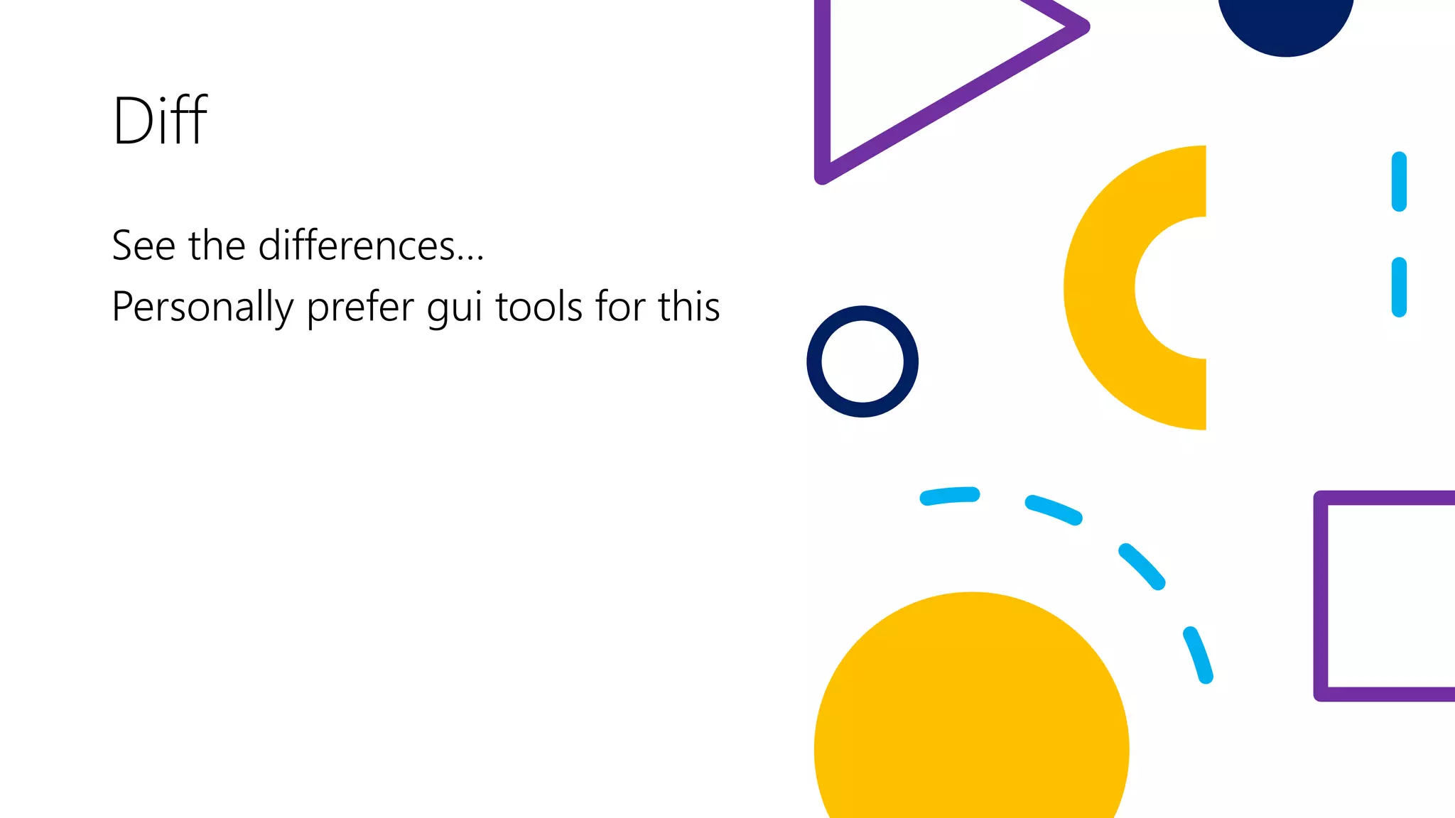 Diff
See the differences…
Personally prefer gui tools for this
 