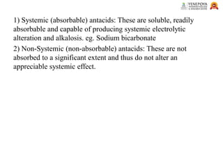 Not Abserved Systemically Or Systematically Pharmaceutical Agents Acting on the Gastrointestinal Tract (GIT) | PDF