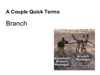 A Couple Quick Terms
Branch
 