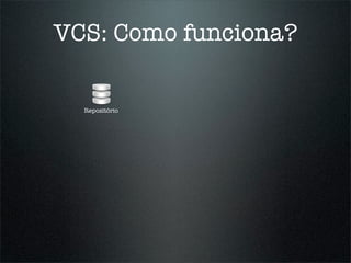 VCS: Como funciona?


  Repositório
 